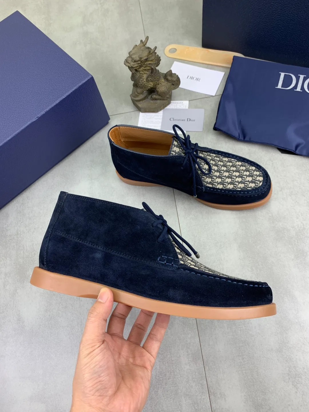 Men's Men's Shoes 💰P580 New Niuli💰High Version 💎💎💎Dior Original! Top Italian purchasing agent! Men's high-top business casual leather shoes, original imported calfskin upper, oiled edges, ultimate texture, gentleman style, imported cowhide lining inside, top-quality original Italian rubber outsole, first-class workmanship, top quality! Size: 39-44 (45 customized)